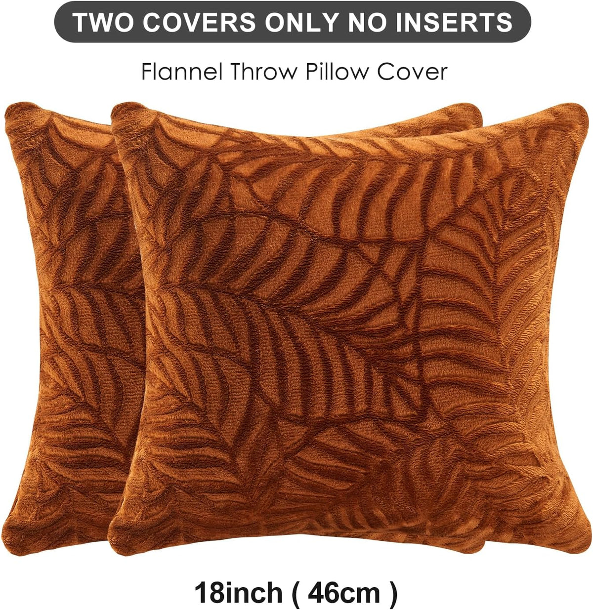 SOCHOW Fall Decorative Throw Pillow Covers 18x18 Inches Set of 2, Caramel