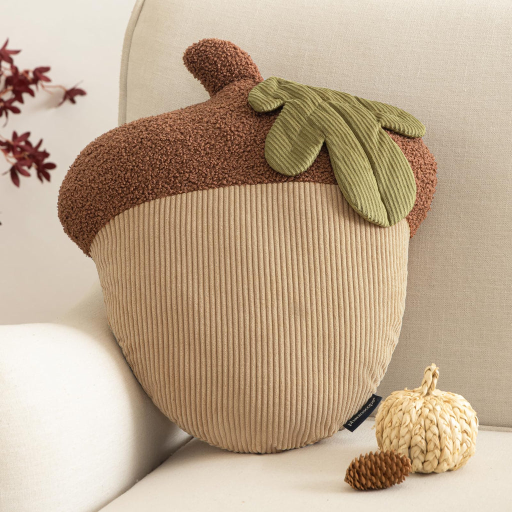 Phantoscope Fruit Shaped Pillow Series Cherry Shaped Throw Pillow, Fun Home Decor of Fruit Themed Cushions, Fall Decorative Pillow for Couch, Bed and Chair, Red, 15 x6.5 inches