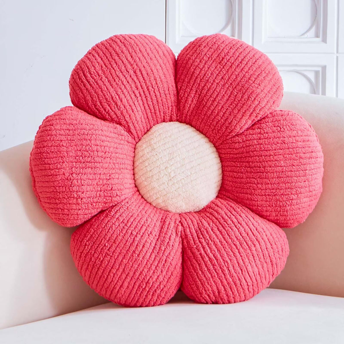 Flower Pillow Cute Flower Shaped Pillows Decorative Throw Pillows Aesthetic Home Decor Floral Daisy Cushion for Bed (Yellow, 14.9 Inch)