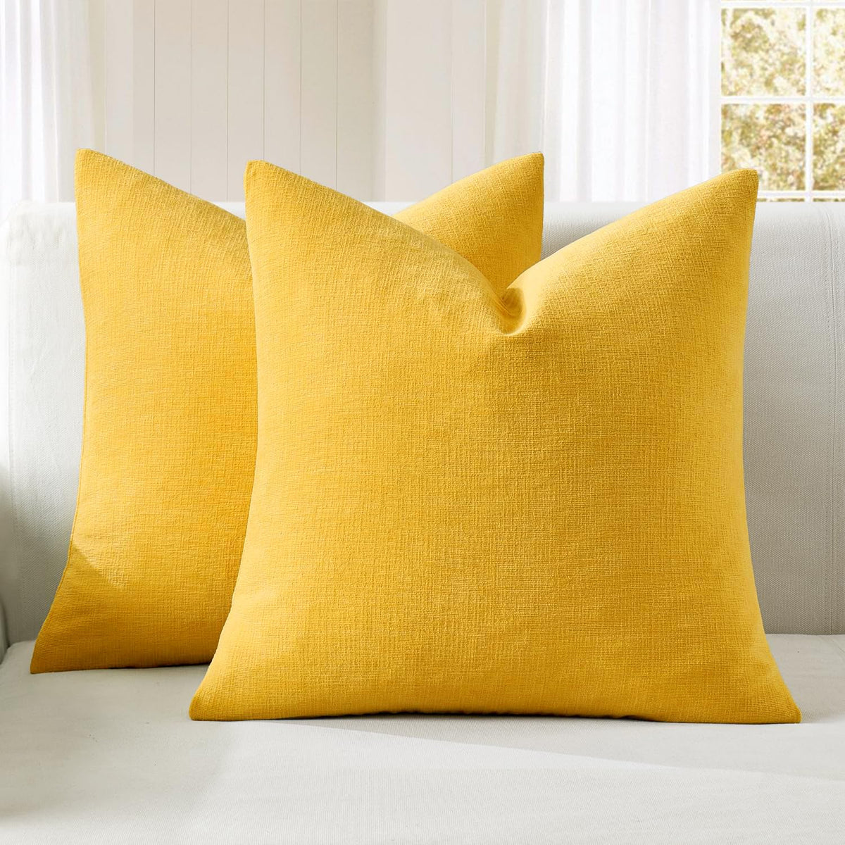 MIULEE Sage Green Chenille Couch Throw Pillow Covers, 18x18