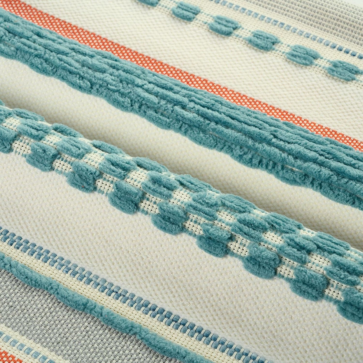 FUTEI Pack of 2 Chenille Throw Pillow Covers 45 x 45 cm,Teal