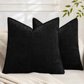 Set of 2 Soft Textured Decorative Throw Pillow Covers 18x18 Inch Cozy Farmhouse Cushion Cover Square Accent Pillow Cases for Bed Couch Sofa Living Room, Taupe Grey