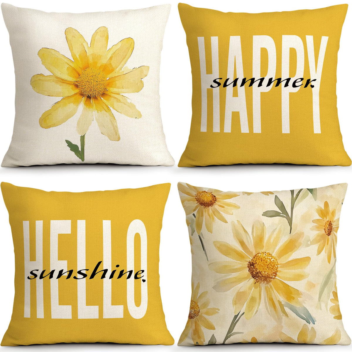 Sage Green Leaves Pillow Covers 18x18 Inch Botanical Cushion Cover Set of 4