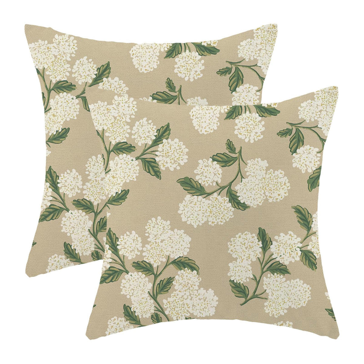 AEIOAE Spring Pillow Covers 18x18 Inch Set of 2,Blue Teal Wild Flower Plant Throw Pillows Case,Seasonal Floral Outdoor Decorative Square Linen Farmhouse Decor Cushion Covers for Home Sofa Bed Couch