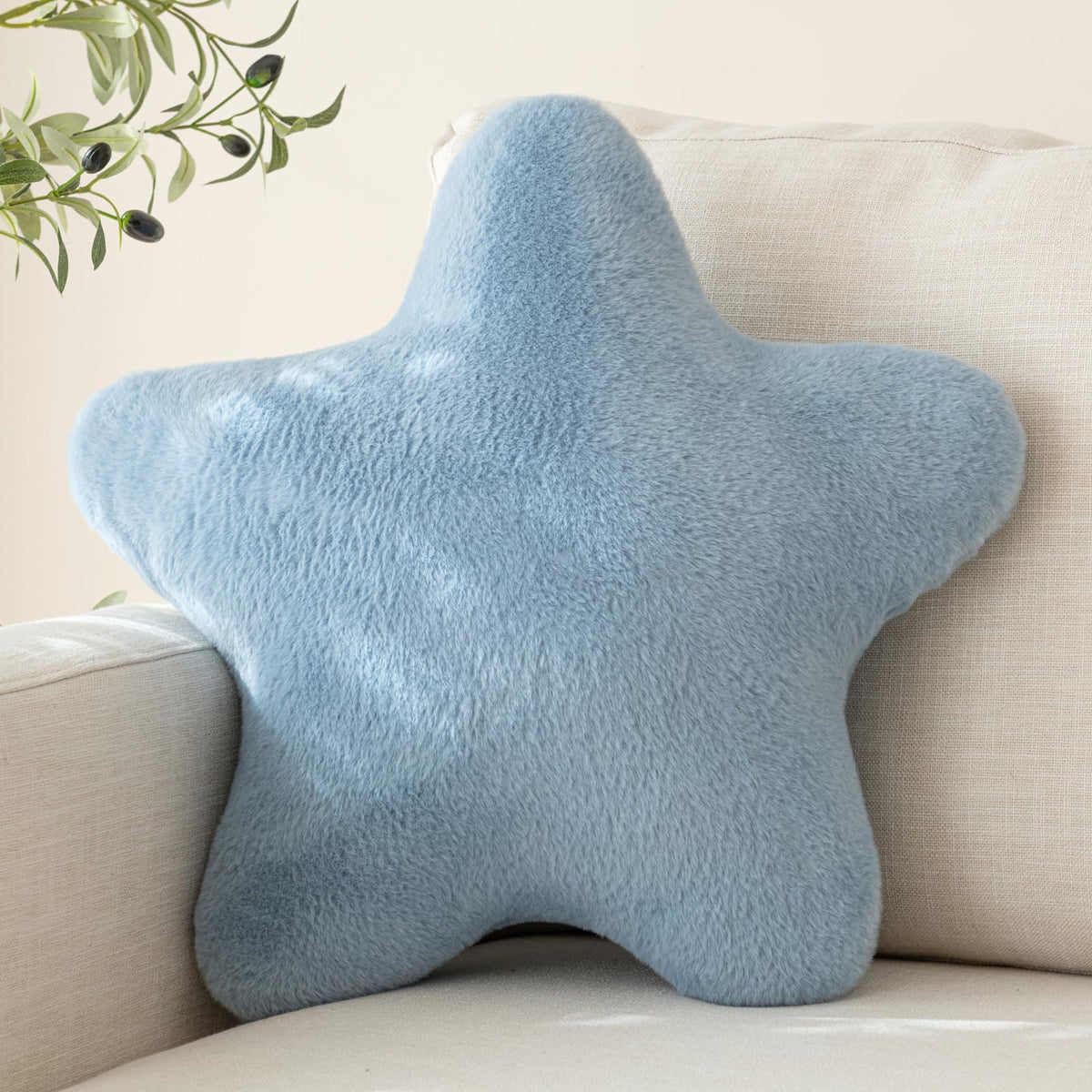 Star Pillow, Decorative Throw Pillow with Plush for Couch, Cute Decor Pillows for Bed, Aesthetic Star Shaped Pillow Fun Cushion for Sofa Living Room (Goose Yellow, 14.9 Inches)
