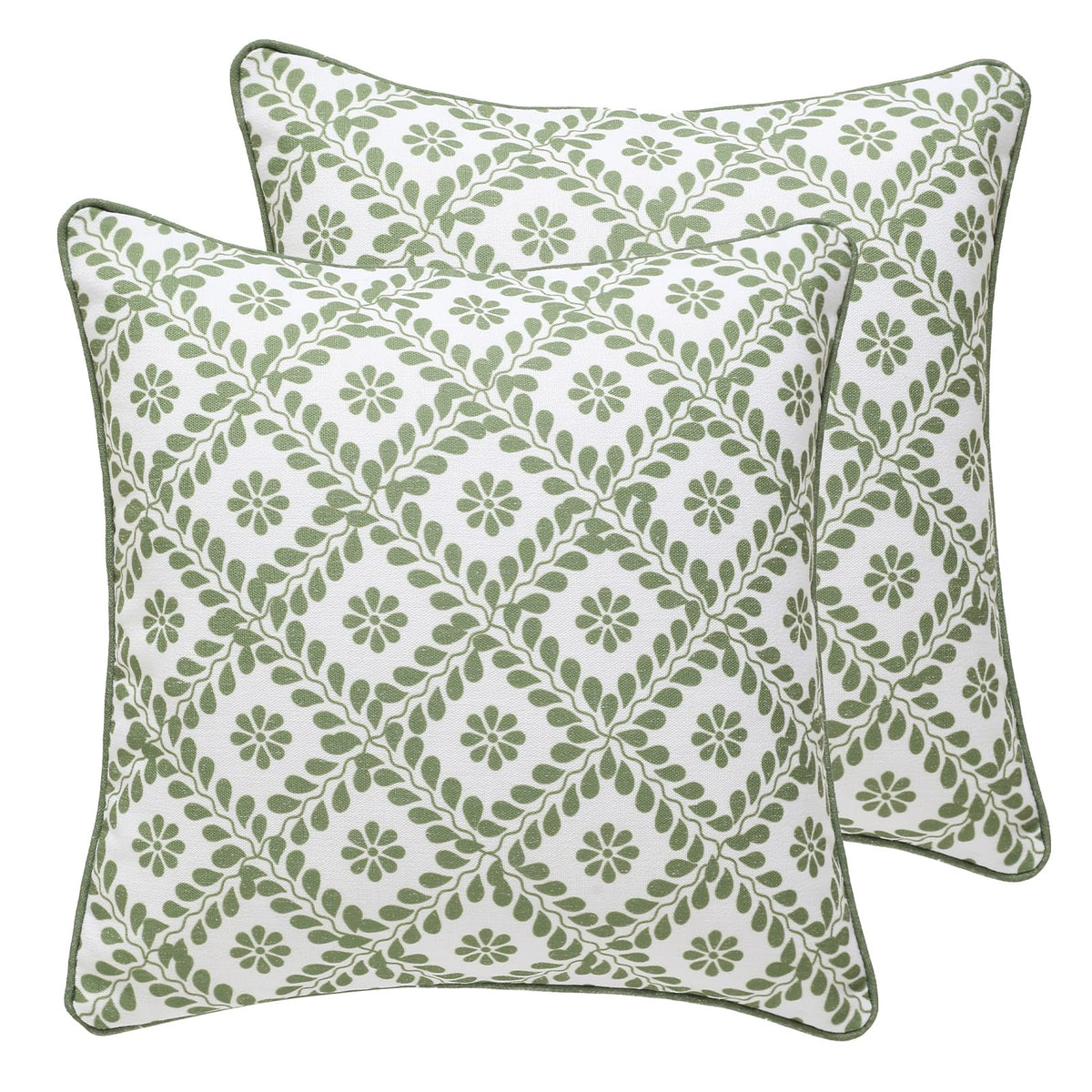 ISAENNE Vintage Elegant Linen Square Throw Pillow Cover,18"x18"-Albano A