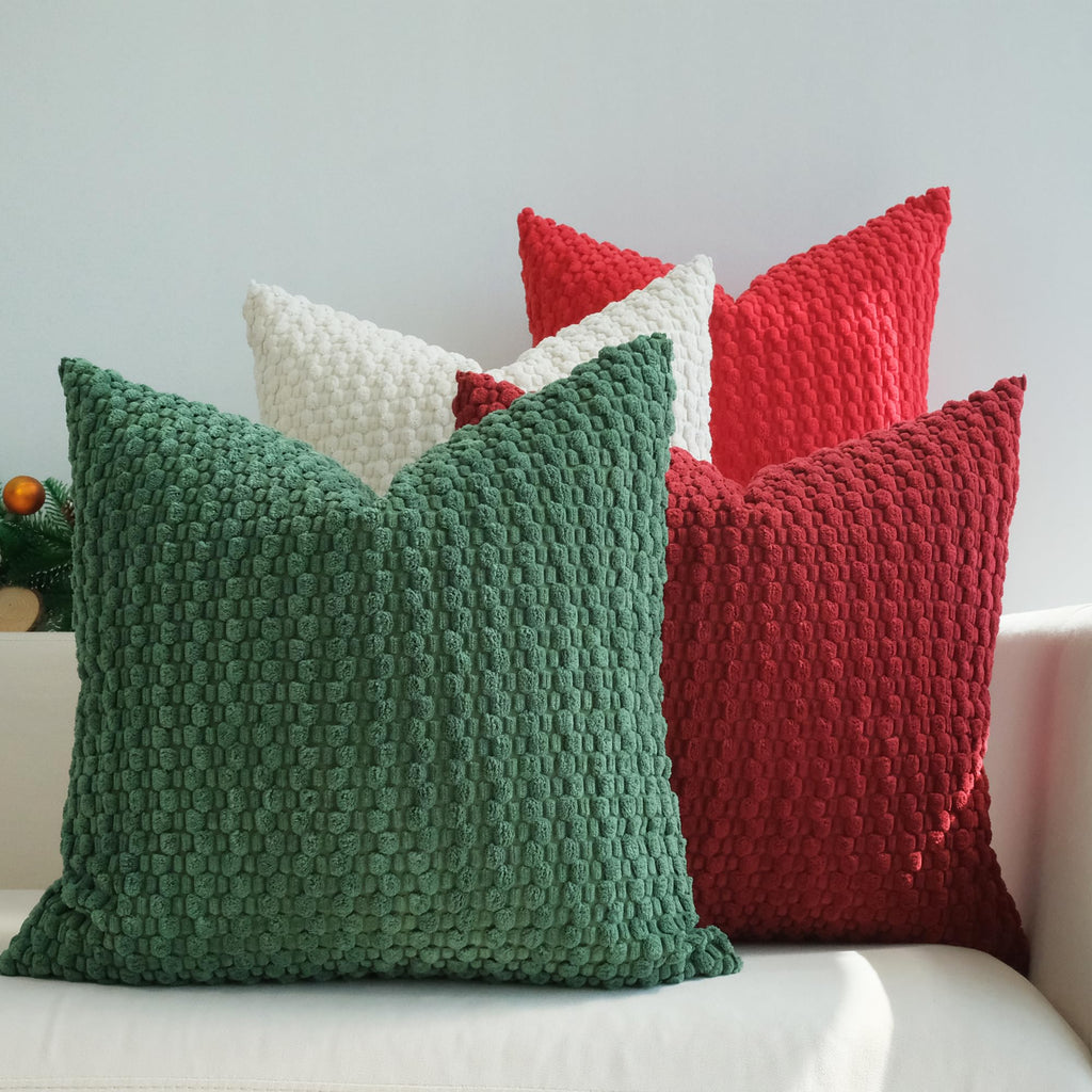 JOJUSIS Pack of 4 Throw Pillow Covers, Cream-Chocolate, 18 x 18 Inch
