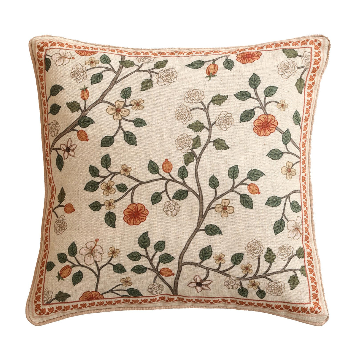 ISAENNE Vintage Elegant Linen Square Throw Pillow Cover,18"x18"-Albano A