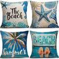 Sage Green Leaves Pillow Covers 18x18 Inch Botanical Cushion Cover Set of 4