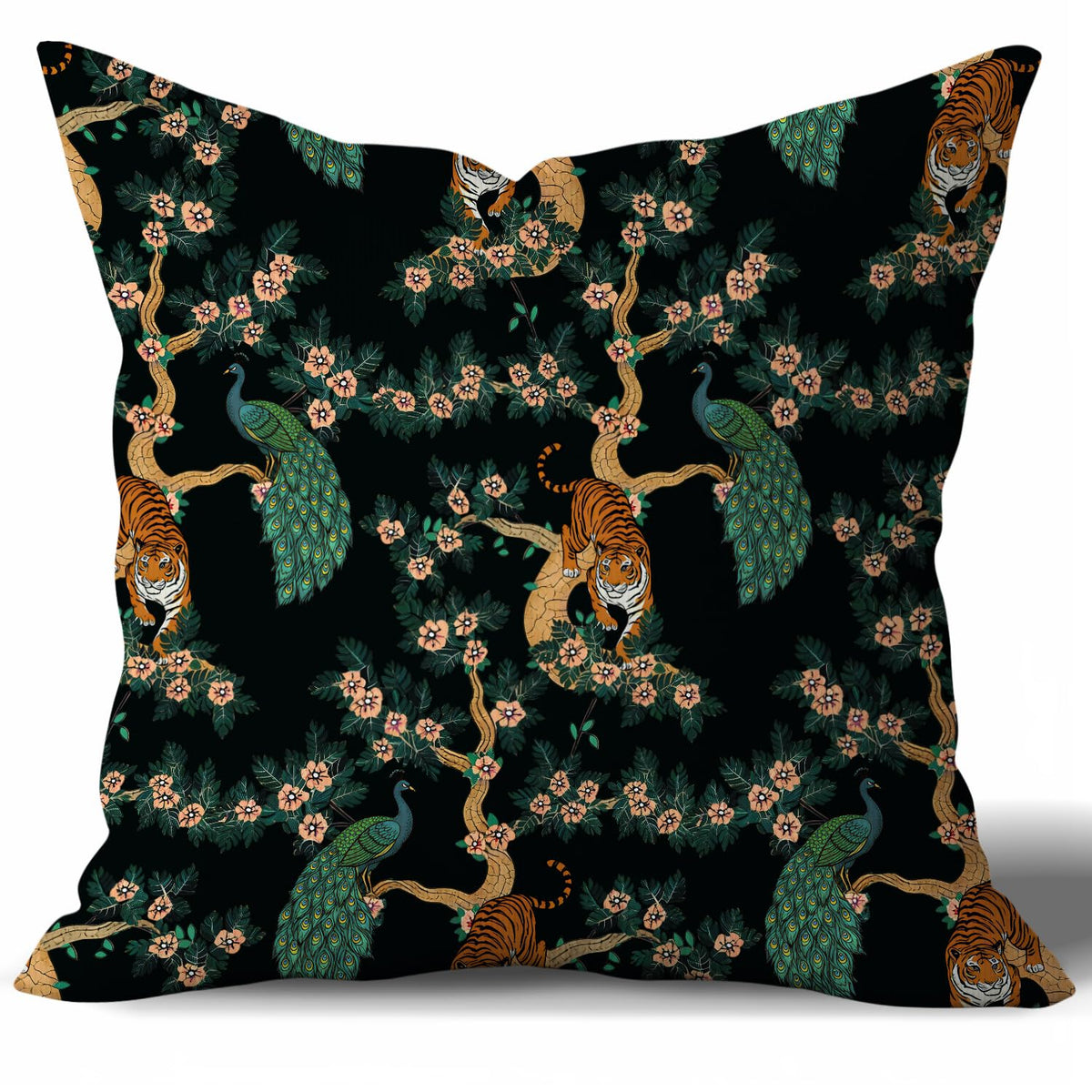 Vintage William Morris Inspired Poppy Floral Throw Pillow Cover 18×18,Olive Green Botanical Cushion Cover,Retro Floral Art Decorative Square Double-Sided Pillowcase for Sofa Bed Farmhouse