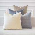 Embossed Velvet Pillow Covers 18x18 Set of 4, Neutral Brown Grey Cream Soft Decorative Throw Pillow Covers, Luxury Textured Cushion Covers for Couch Sofa Bed, Neutral Home Decor