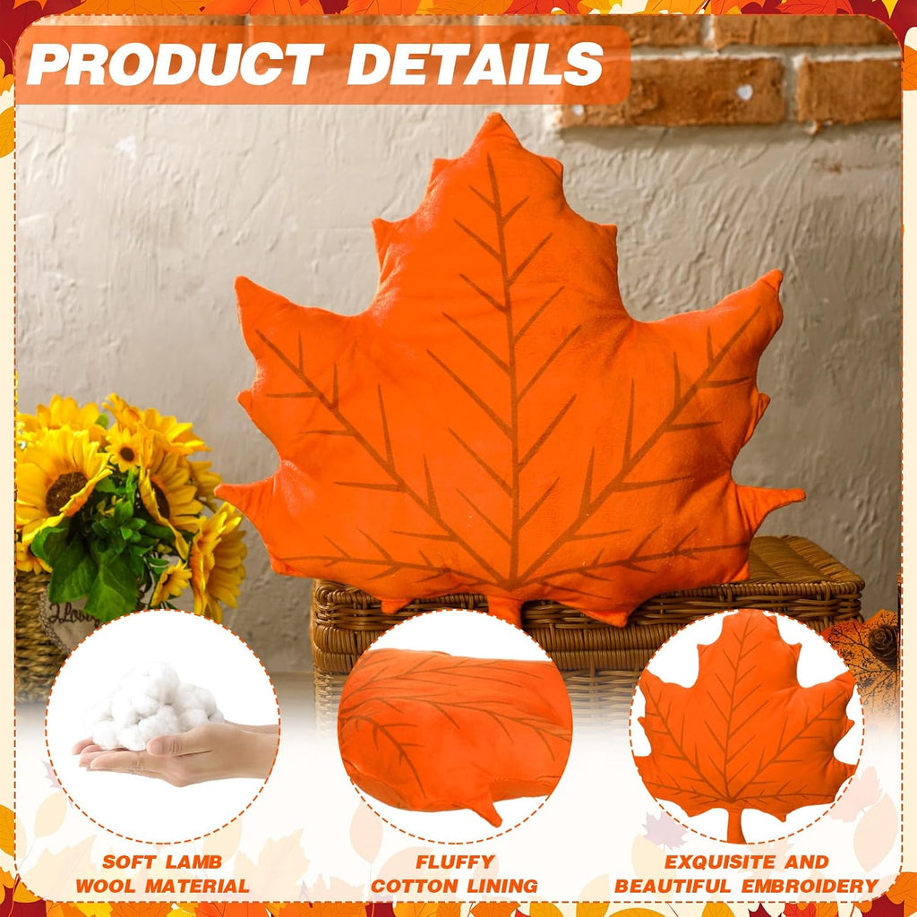 Suzile 3 Pcs Fall Throw Pillows Maple Leaf Pillows Autumn Decor