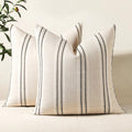 Hckot Sage Green Throw Pillow Covers 20x20 Set of 2 Striped Pillow Covers