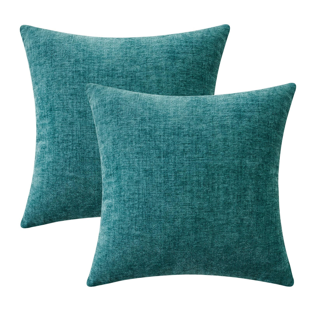 MIULEE Soft Chenille Throw Pillow Covers Green 18x18 Inch Pack of 2