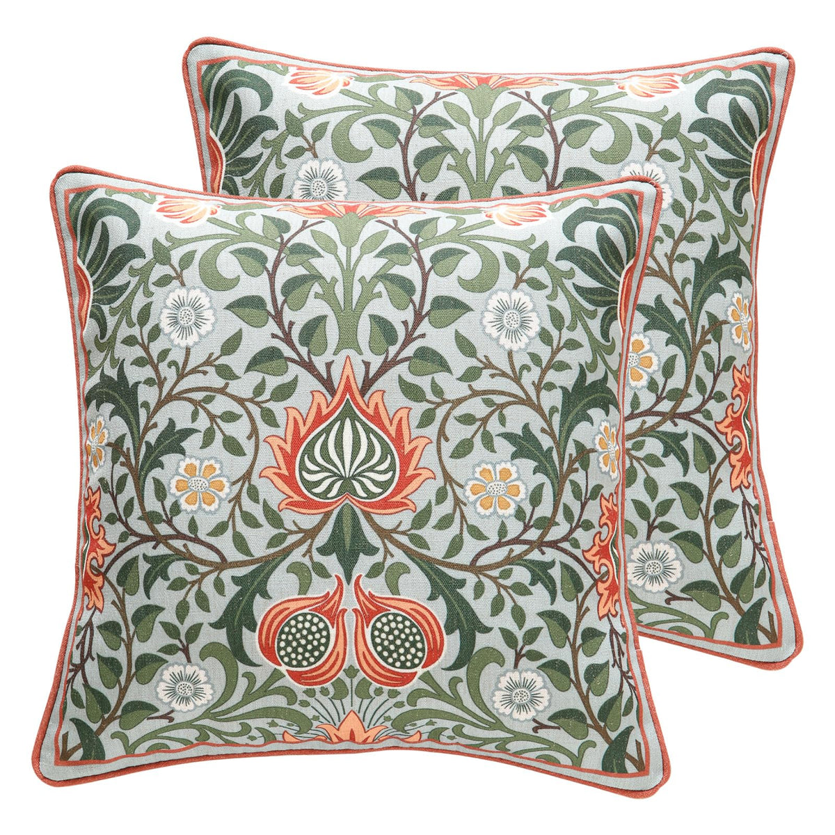 ISAENNE Vintage Elegant Linen Square Throw Pillow Cover,18"x18"-Albano A