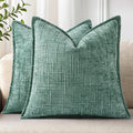 decorUhome Chenille Decorative Throw Pillow Covers 12x20 Set of 2, Navy