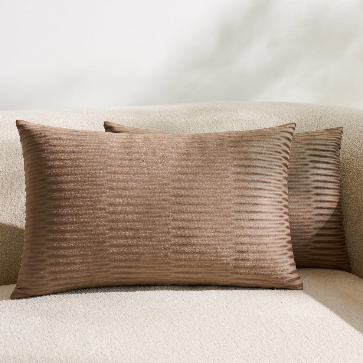 Embossed Velvet Pillow Covers 18x18 Set of 4, Neutral Brown Grey Cream Soft Decorative Throw Pillow Covers, Luxury Textured Cushion Covers for Couch Sofa Bed, Neutral Home Decor