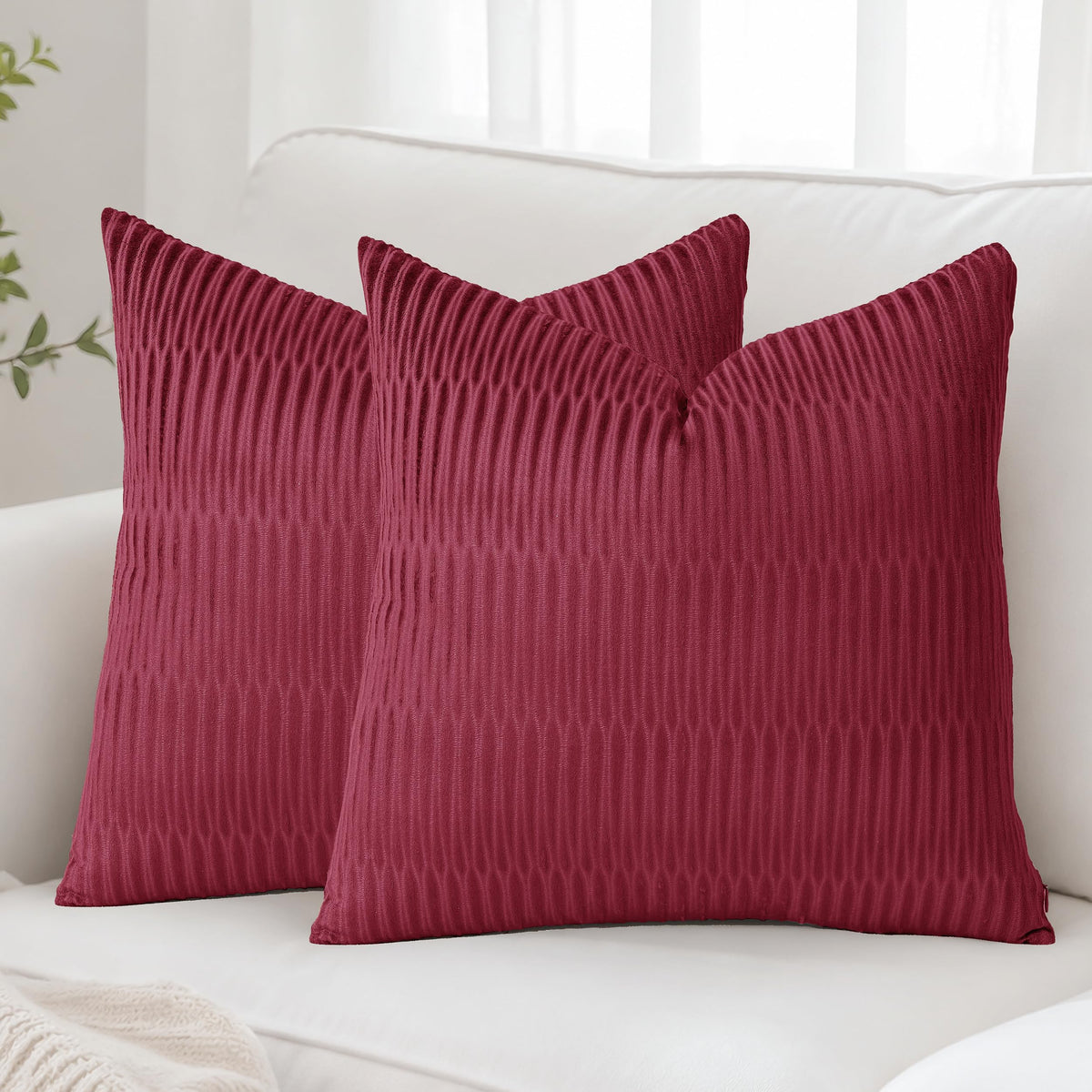 Embossed Velvet Pillow Covers 18x18 Set of 4, Neutral Brown Grey Cream Soft Decorative Throw Pillow Covers, Luxury Textured Cushion Covers for Couch Sofa Bed, Neutral Home Decor