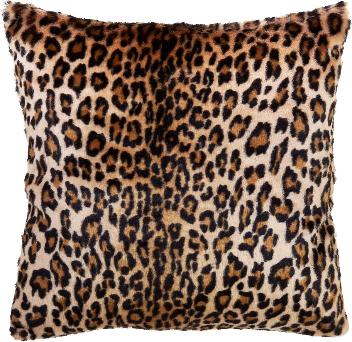 SARO LIFESTYLE Guépard Collection Cheetah Print Faux Fur Throw Pillow with Poly Filling, 12" x 20", Brown