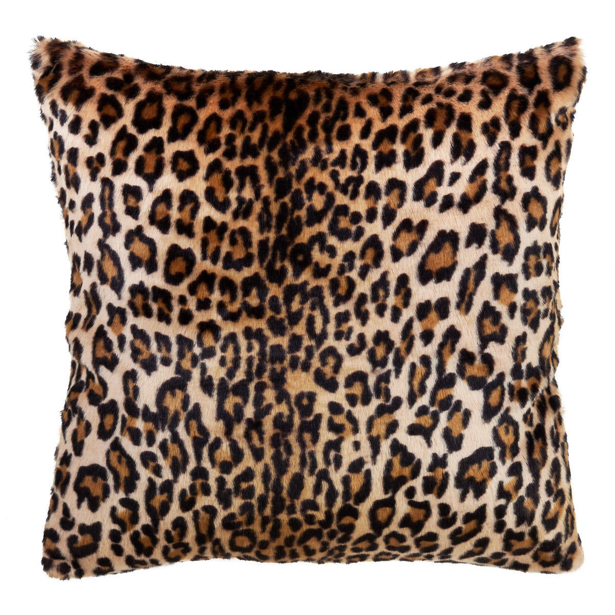 SARO LIFESTYLE Guépard Collection Cheetah Print Faux Fur Throw Pillow with Poly Filling, 12" x 20", Brown