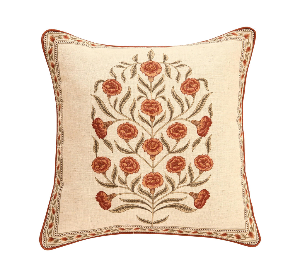 ISAENNE Vintage Elegant Linen Square Throw Pillow Cover,18"x18"-Albano A