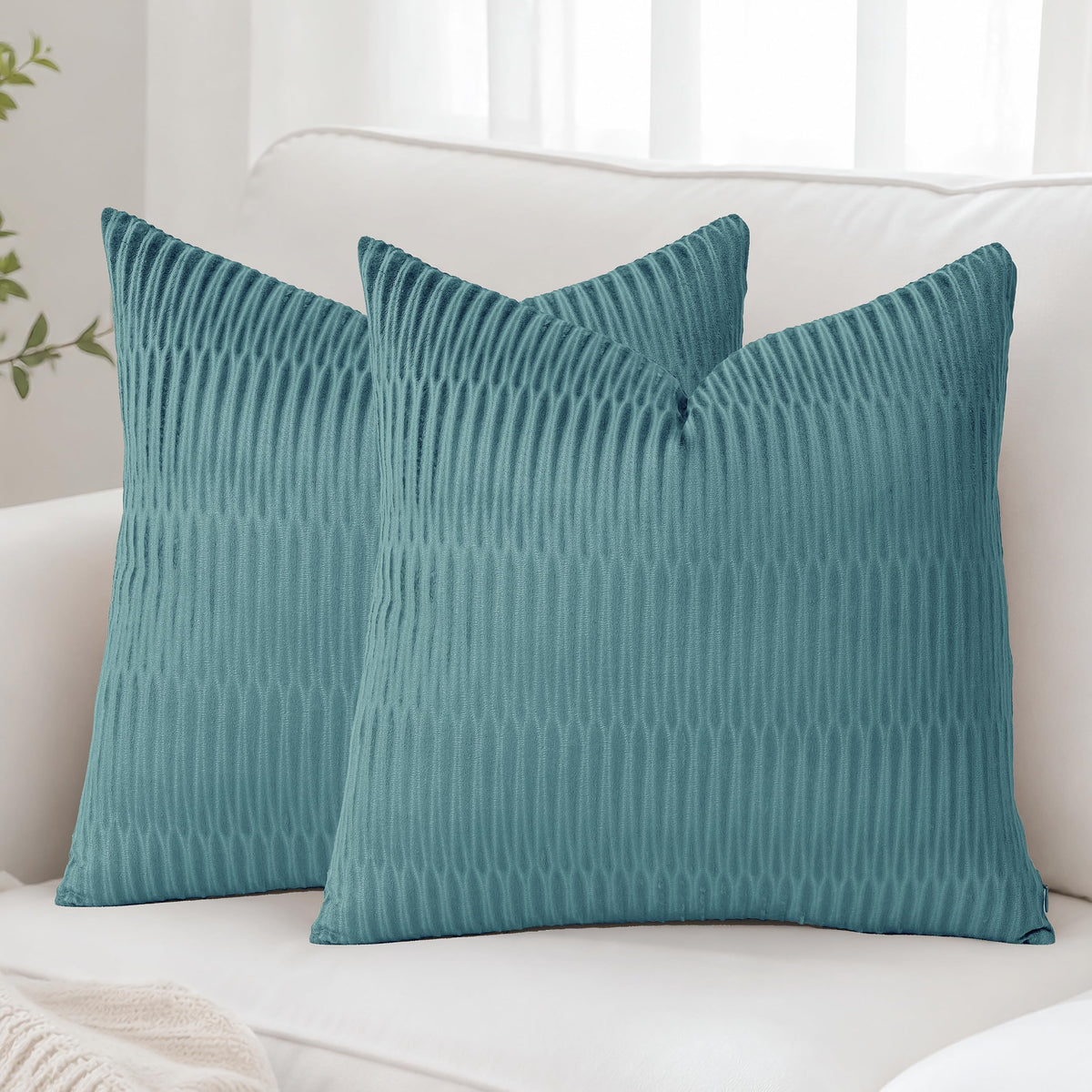 Embossed Velvet Pillow Covers 18x18 Set of 4, Neutral Brown Grey Cream Soft Decorative Throw Pillow Covers, Luxury Textured Cushion Covers for Couch Sofa Bed, Neutral Home Decor