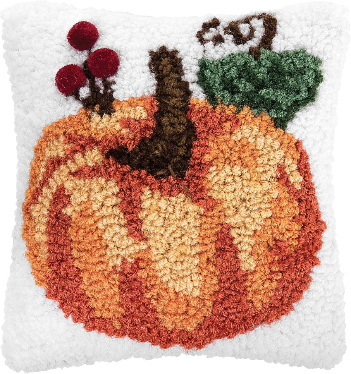 C&F Home Pumpkin Leaf Hooked Fall Mini Accent Pillow 8" x 8"