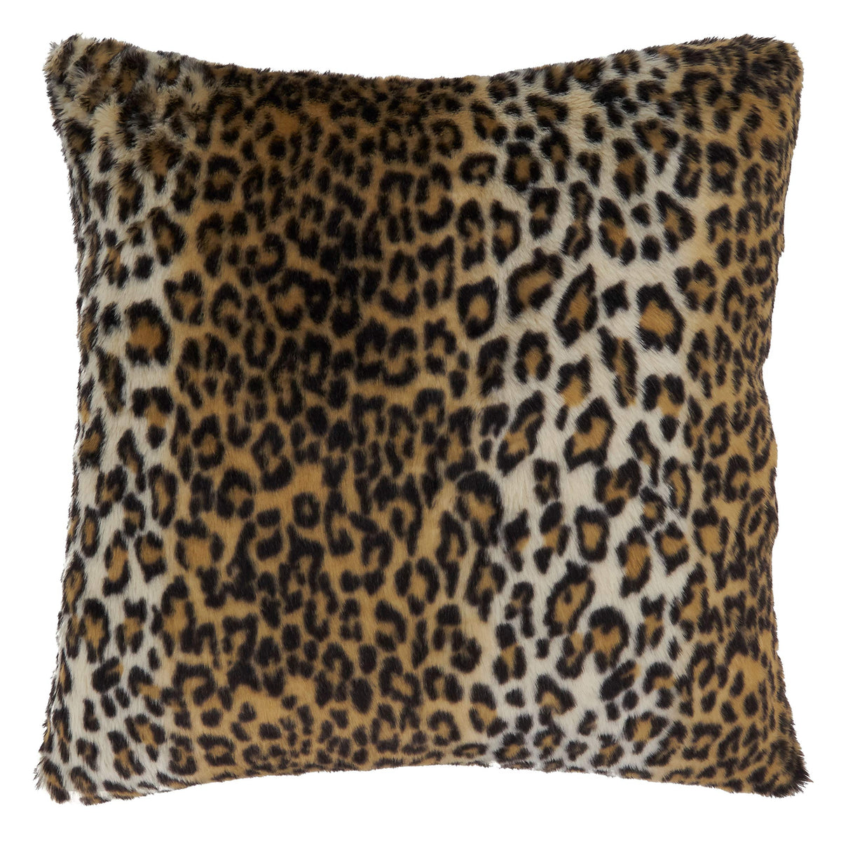 SARO LIFESTYLE Guépard Collection Cheetah Print Faux Fur Throw Pillow with Poly Filling, 12" x 20", Brown