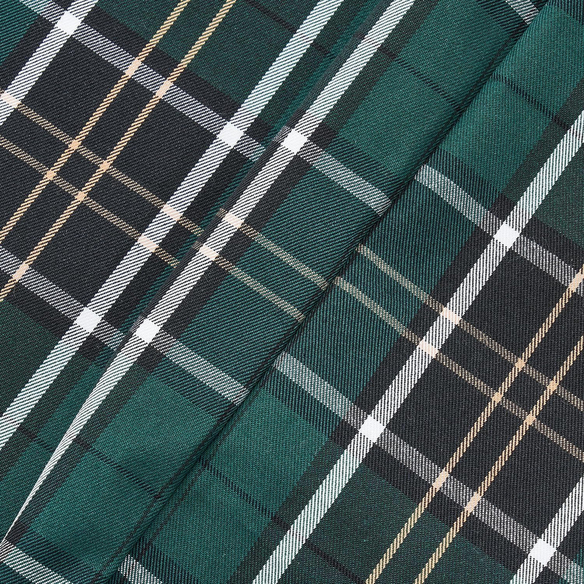 VISIONTEX Christmas Plaid Pillow Covers 18x18 Inch, Green Tartan Set of 2