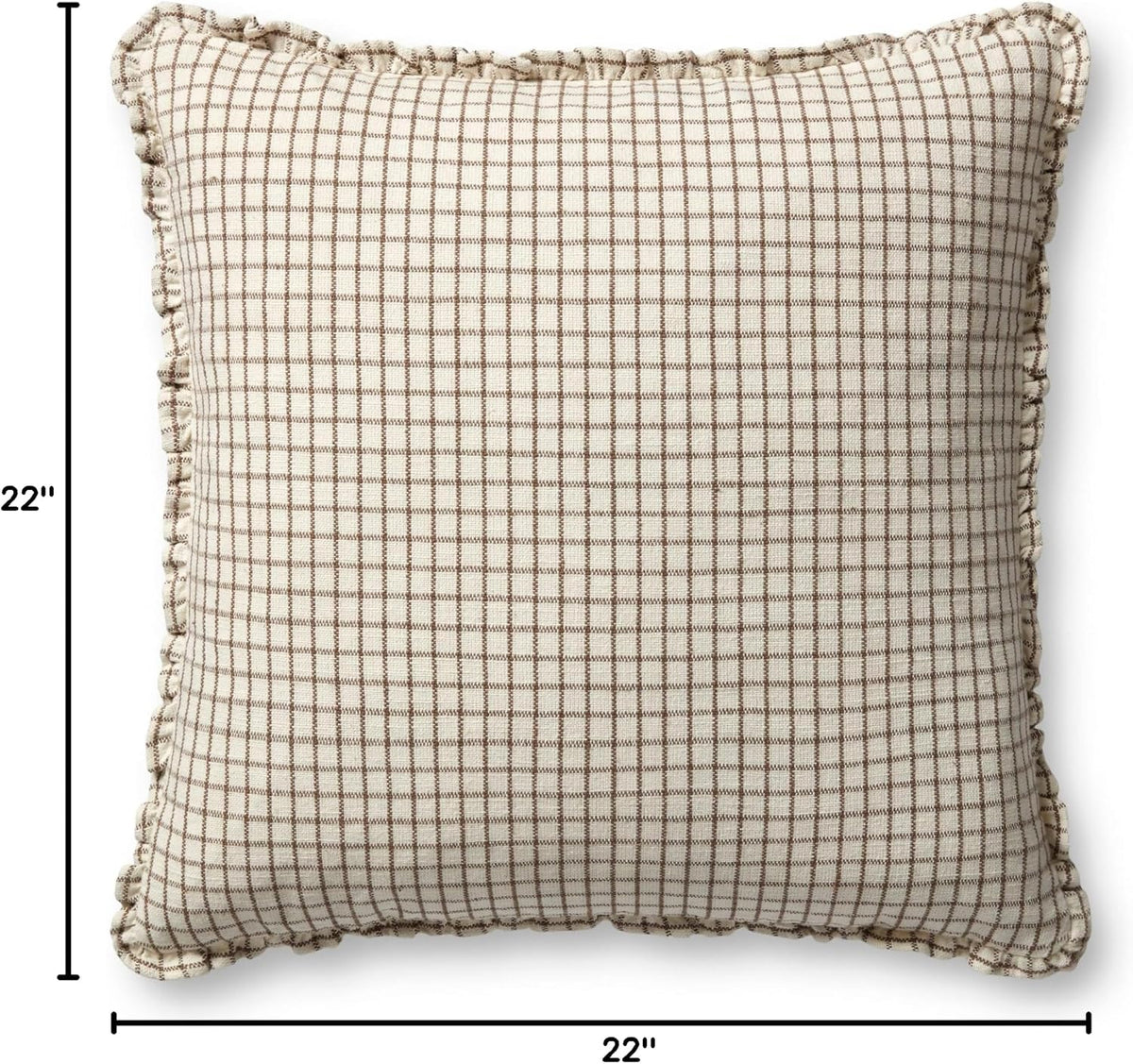 Loloi Chris Loves Julia Dinah Ivory/Earth 22" x 22" Cover Only Pillow