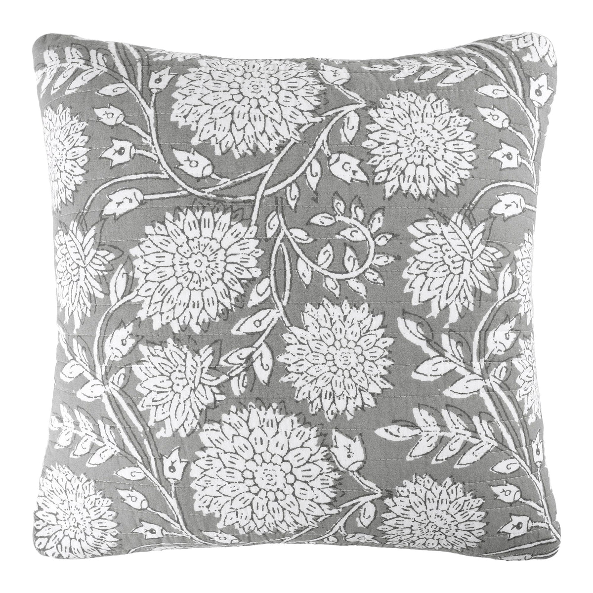 Levtex Home - Adare Taupe - Decorative Pillow (18x18in.) - Floral - Taupe, Grey and Cream