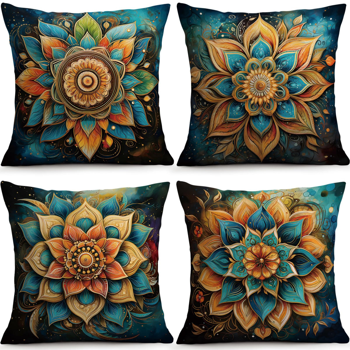 Sage Green Leaves Pillow Covers 18x18 Inch Botanical Cushion Cover Set of 4