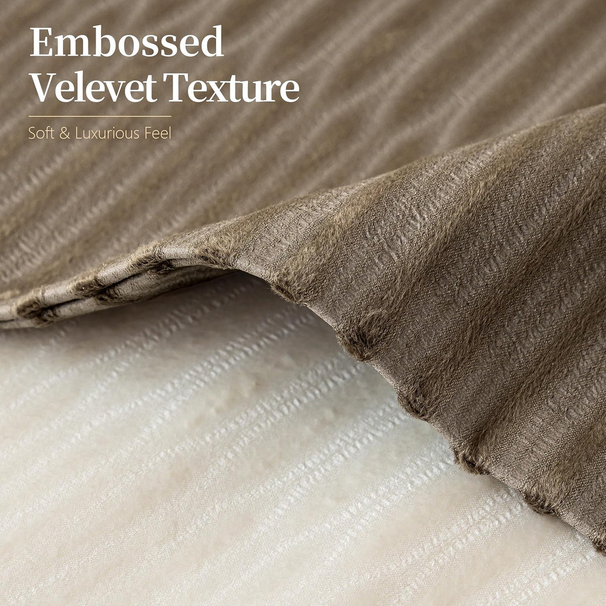 Embossed Velvet Pillow Covers 18x18 Set of 4, Neutral Brown Grey Cream Soft Decorative Throw Pillow Covers, Luxury Textured Cushion Covers for Couch Sofa Bed, Neutral Home Decor