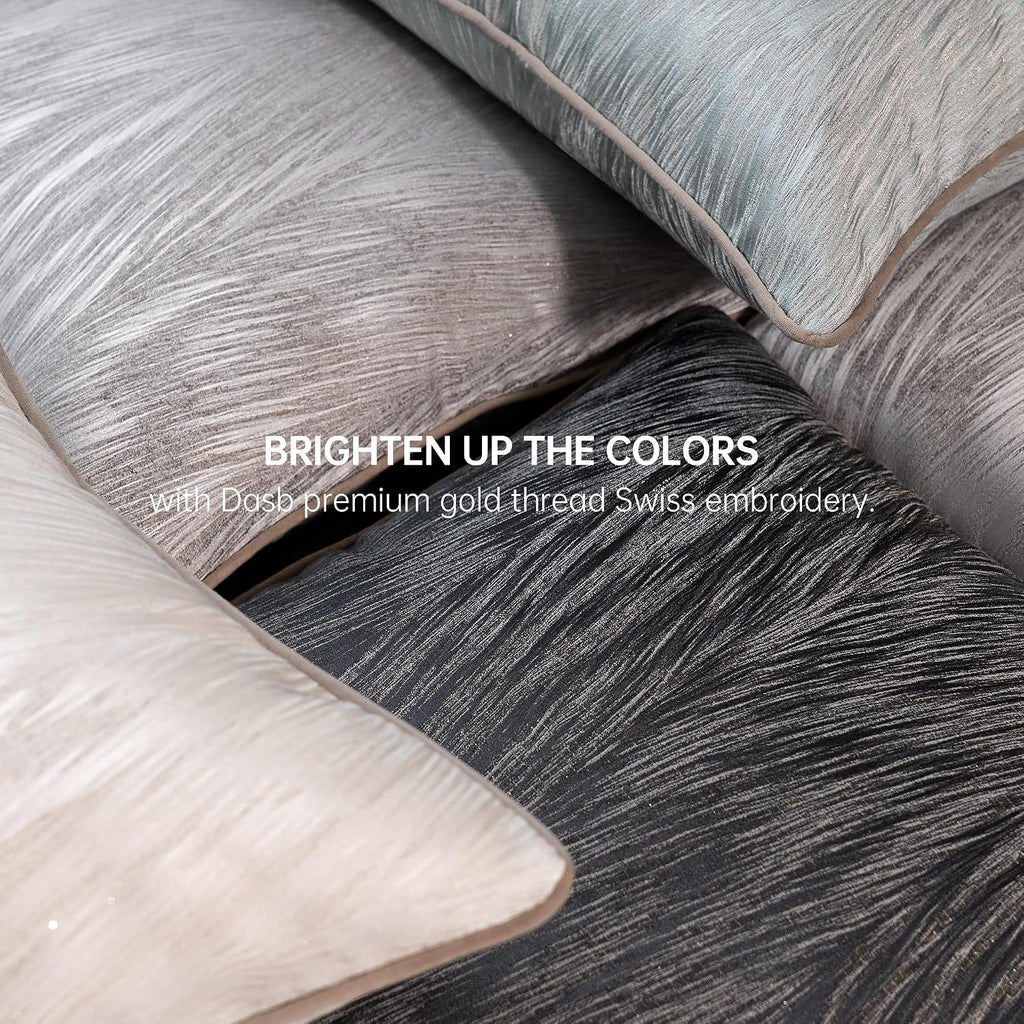 18x18 Modern Luxury Textured Throw Pillow Covers, Gray Brown, 2PC
