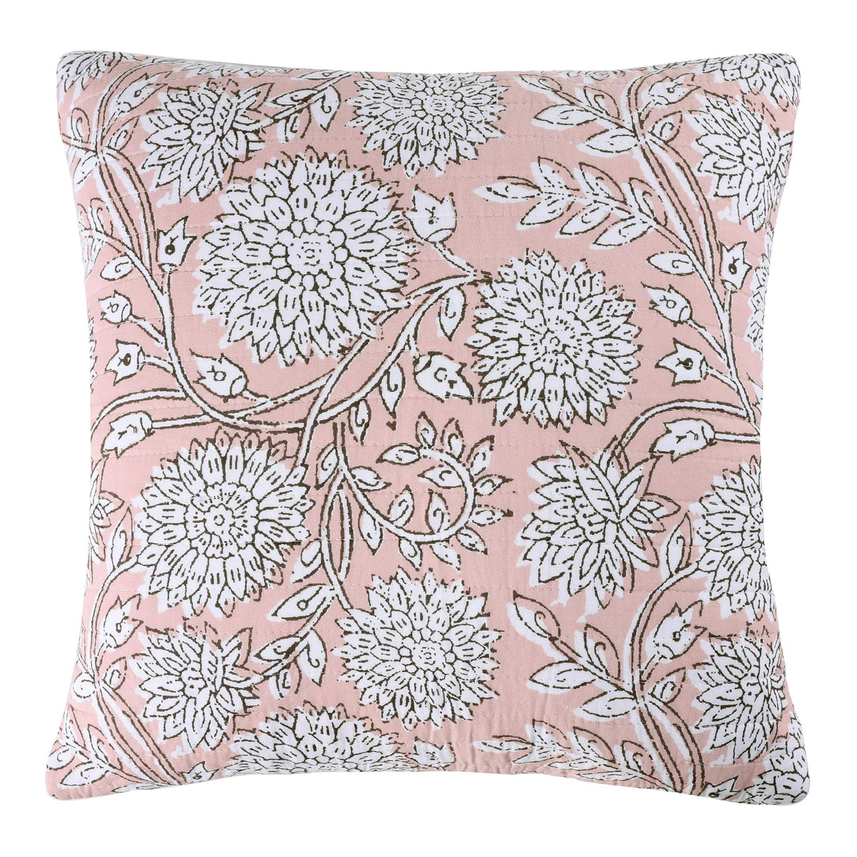 Levtex Home - Adare Taupe - Decorative Pillow (18x18in.) - Floral - Taupe, Grey and Cream