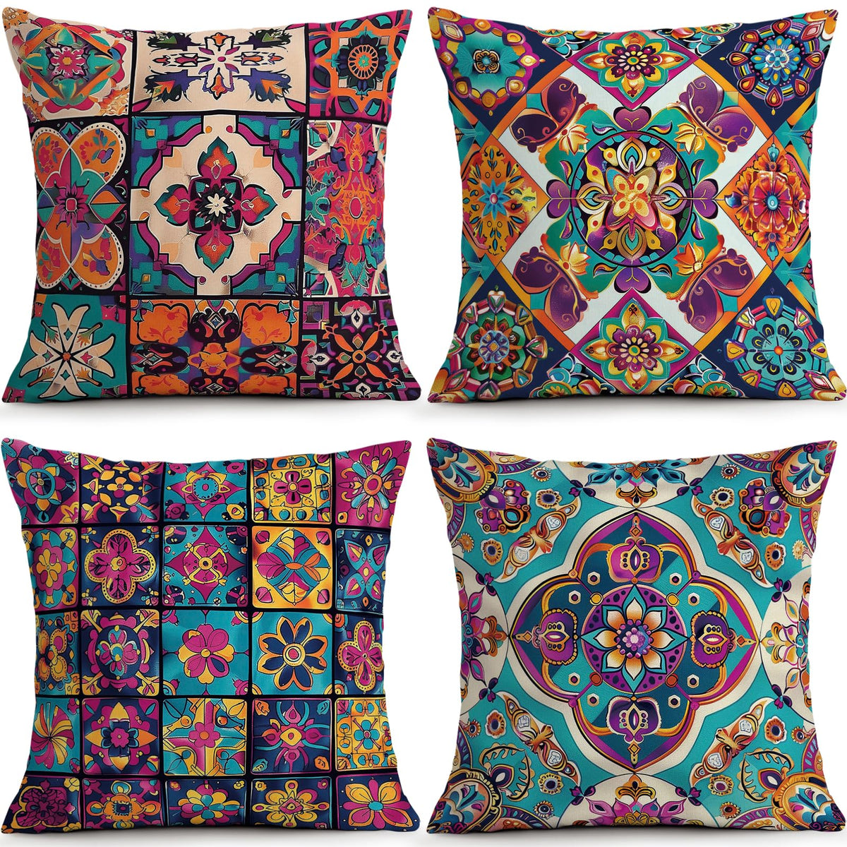 Sage Green Leaves Pillow Covers 18x18 Inch Botanical Cushion Cover Set of 4