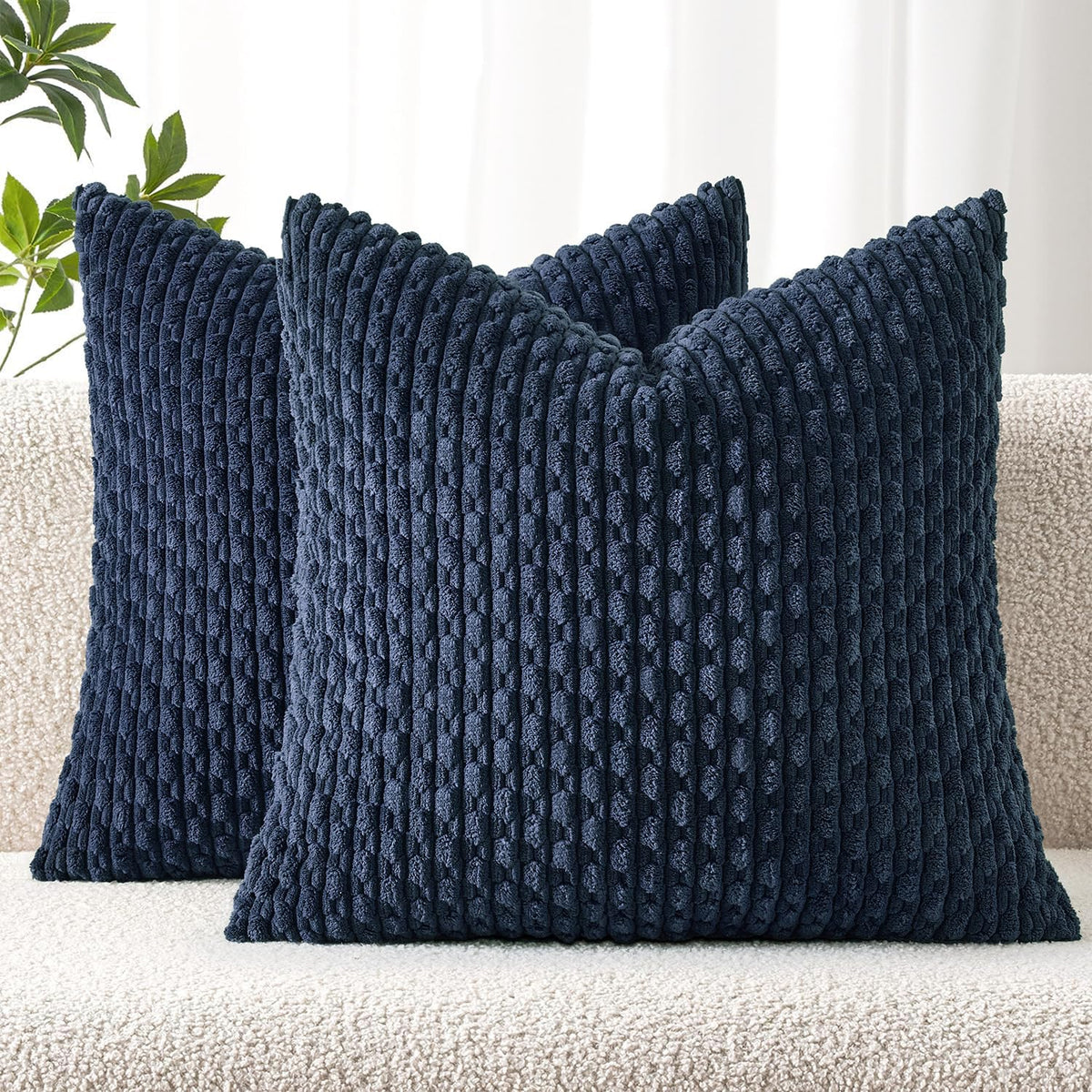 MIULEE Decorative Throw Pillow Covers 20x20 Sage Green Textured Corduroy
