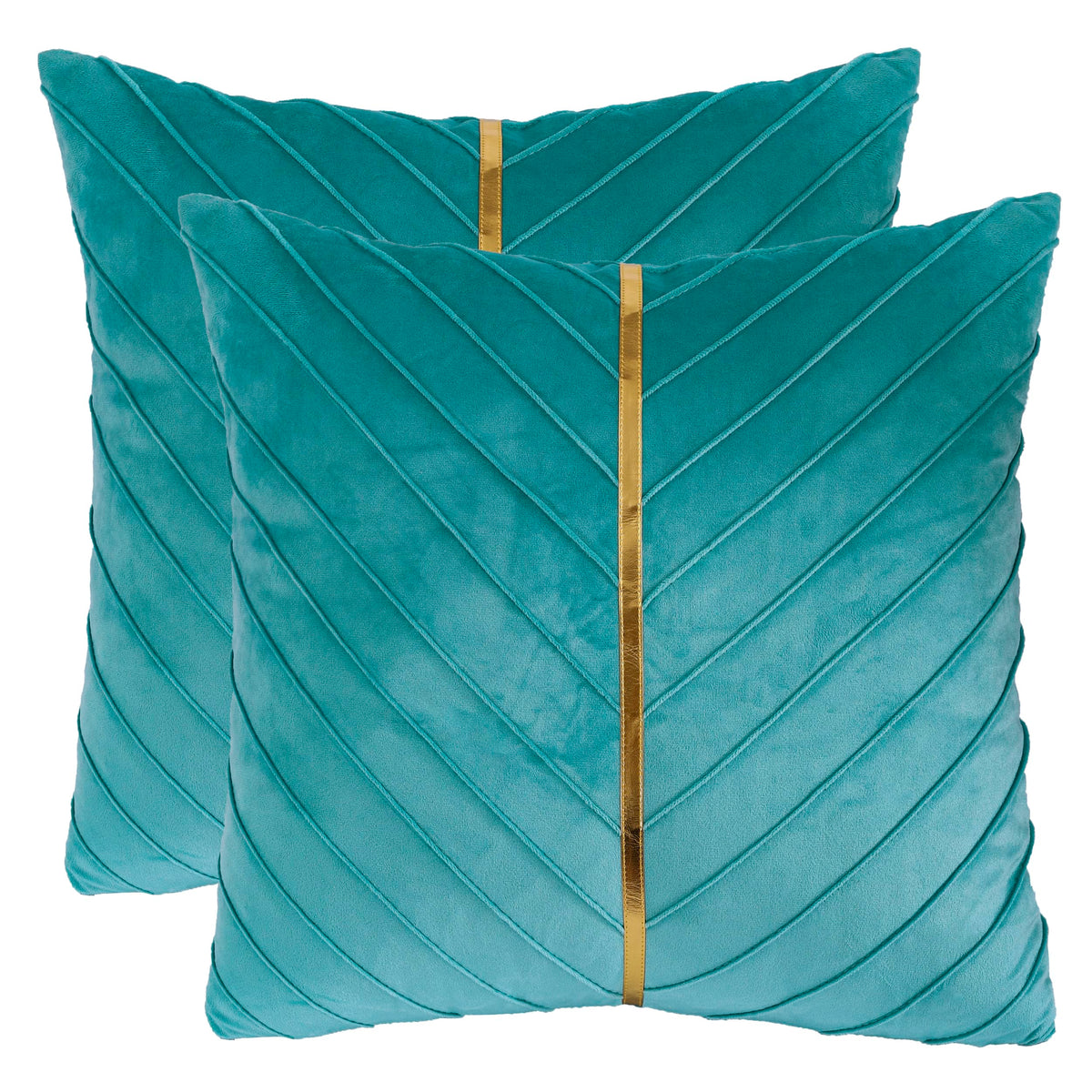 Velvet Throw Pillow Covers 18x18 Pack of 2 Gold Decor Olive Green