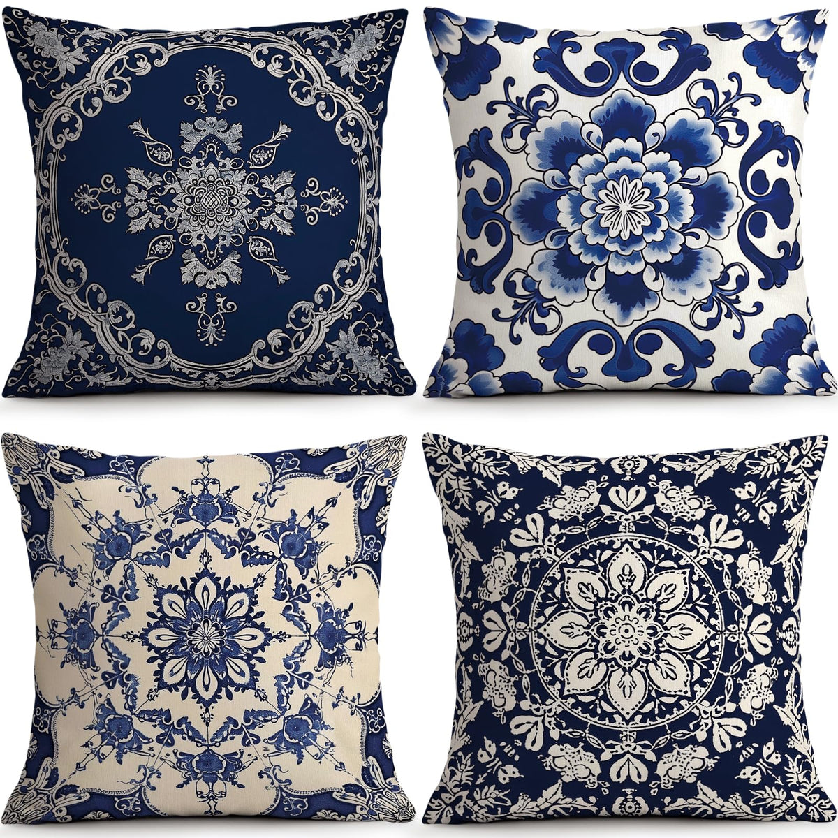 Sage Green Leaves Pillow Covers 18x18 Inch Botanical Cushion Cover Set of 4