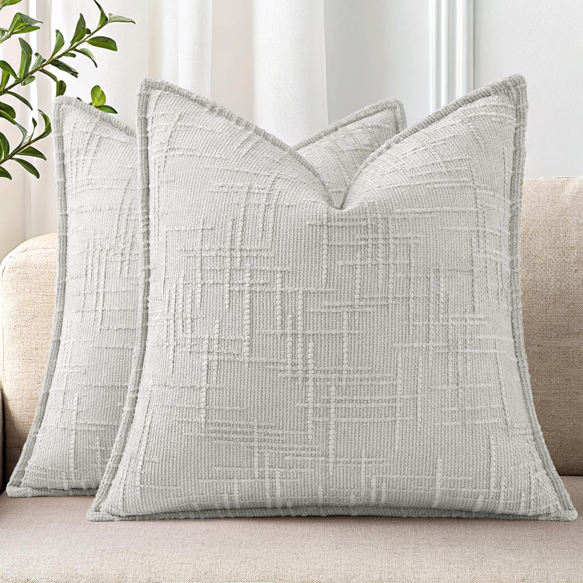 decorUhome Chenille Decorative Throw Pillow Covers 12x20 Set of 2, Navy