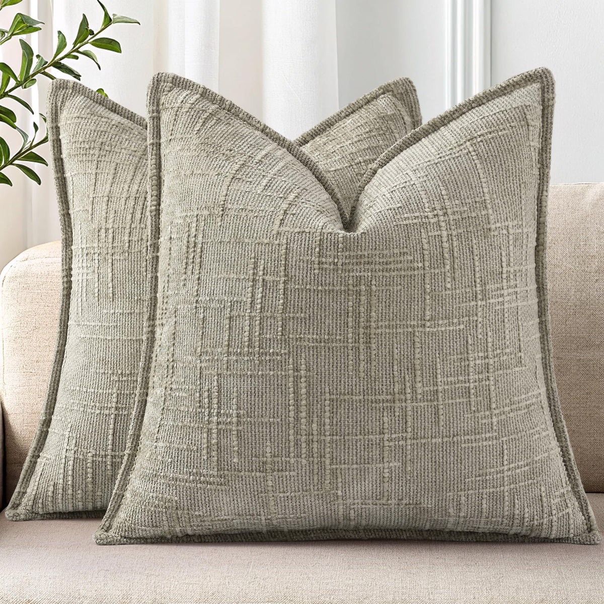 decorUhome Chenille Decorative Throw Pillow Covers 12x20 Set of 2, Navy