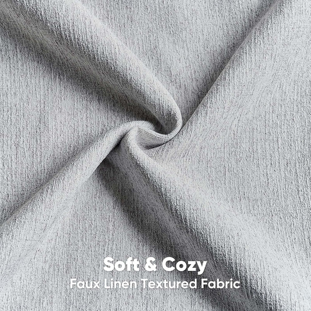 FUTEI Pack of 2 Faux Linen Throw Pillow Covers 18x18 Inch,Light Grey