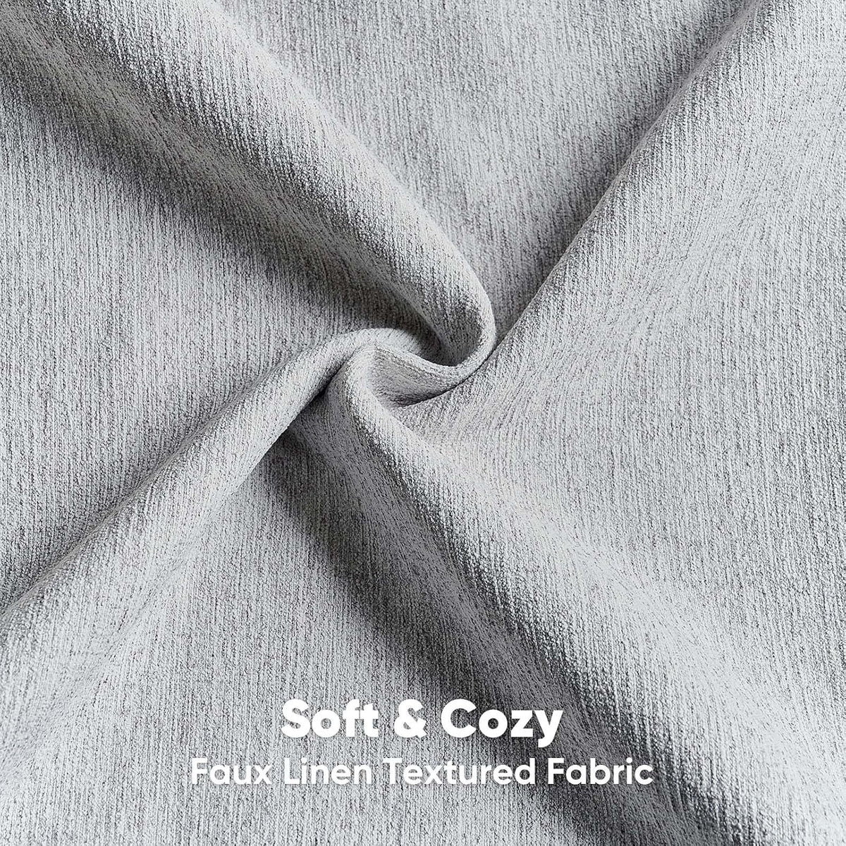 FUTEI Pack of 2 Faux Linen Throw Pillow Covers 18x18 Inch,Light Grey