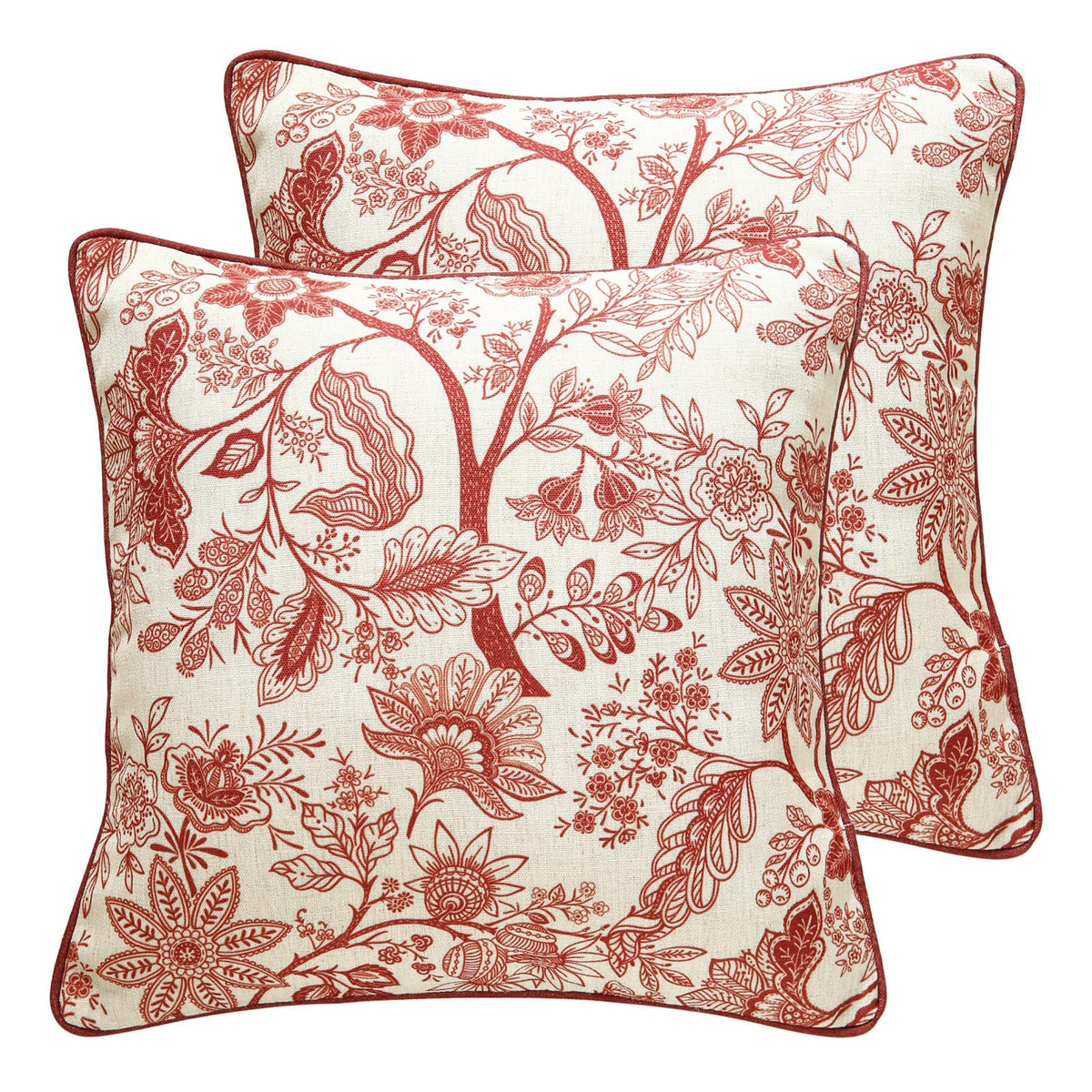 ISAENNE Vintage Elegant Linen Square Throw Pillow Cover,18"x18"-Albano A
