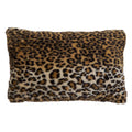 SARO LIFESTYLE Guépard Collection Cheetah Print Faux Fur Throw Pillow with Poly Filling, 12" x 20", Brown