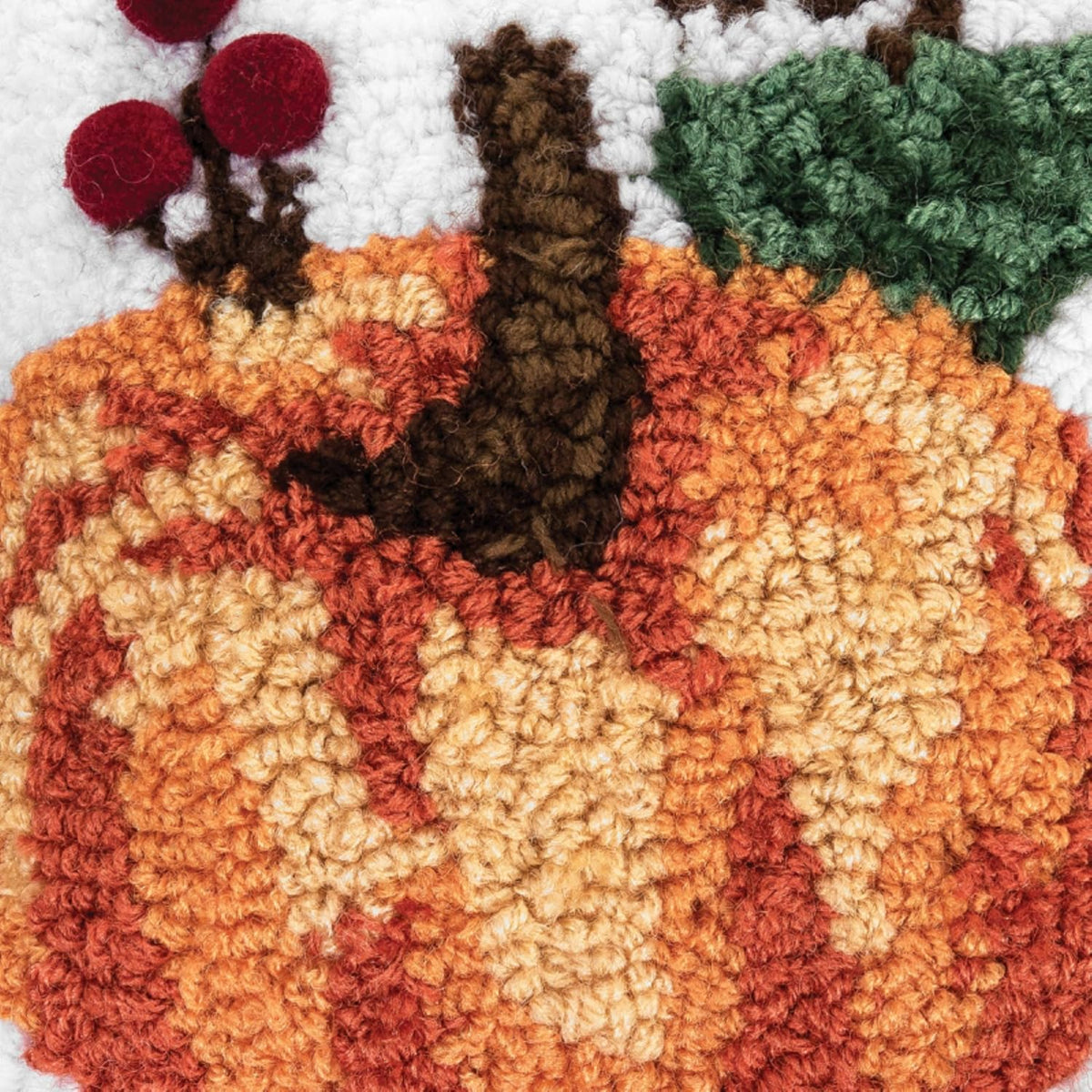 C&F Home Pumpkin Leaf Hooked Fall Mini Accent Pillow 8" x 8"
