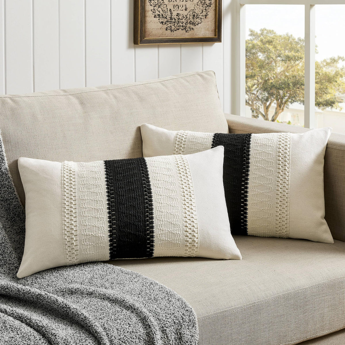 ZeeMart 2 Pack Boho Throw Pillow Covers, Contrast Green 22x22in