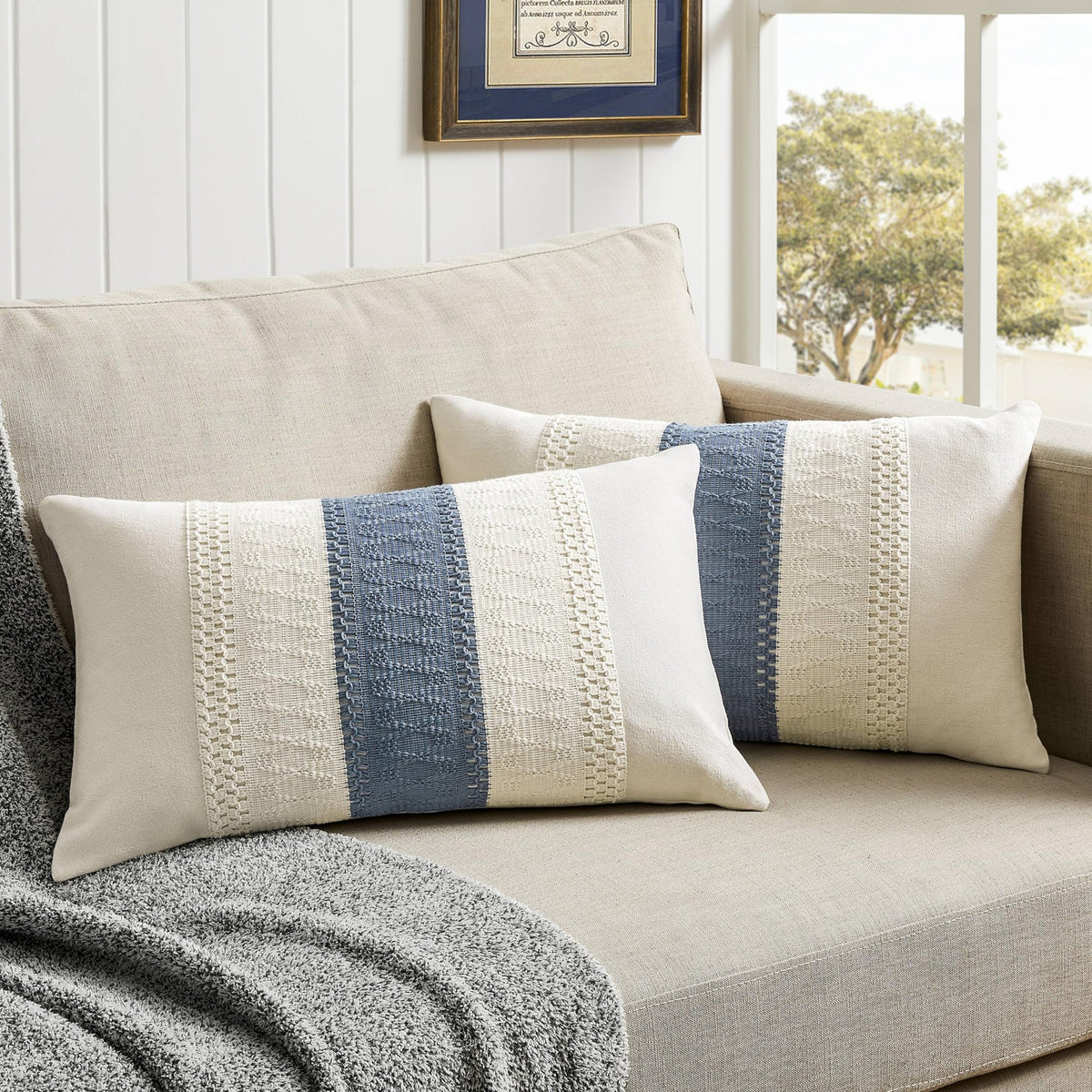 ZeeMart 2 Pack Boho Throw Pillow Covers, Contrast Green 22x22in