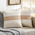 ZeeMart 2 Pack Boho Throw Pillow Covers, Contrast Green 22x22in